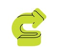 Arrow, navigation sign. Curved direction, twisting movement. Pointer symbol turning, pointing right, showing tricky path, changing Royalty Free Stock Photo