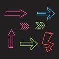 Arrow neon glow vector illustration