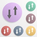 Arrow, opposite badge color set icon. Simple glyph, flat vector of arrows icons for ui and ux, website or mobile application Royalty Free Stock Photo