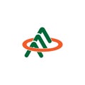 Arrow overlapping ring motion design logo vector