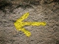 Arrow painted on a wall pointing to the left Royalty Free Stock Photo