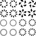 Arrow pictogram refresh reload rotation loop sign set. Simple color web icon on white background.