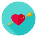 Arrow Pierced Heart Circle Icon Royalty Free Stock Photo