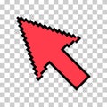 Arrow pixel icon, web cursor click mouse symbol, computer pointer vector illustration Royalty Free Stock Photo