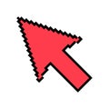 Arrow pixel icon, web cursor click mouse symbol, computer pointer vector illustration