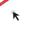 Arrow pointer or click button vector icon of arrow web cursor pointer clicking Royalty Free Stock Photo