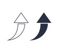 Arrow Pointer Icon Vector Illustration. Set of black vector arrows. Arrow line and solid icons. Ui, ux interface symbol Royalty Free Stock Photo