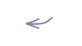 Arrow for pointer is isolated on white background, modern curved arrow. Pointer icon. Royalty Free Stock Photo