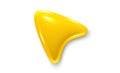 Arrow pointer, mouse cursor 3d icon. Computer interface tool. Click here yellow arrow. Vector Royalty Free Stock Photo