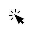 Arrow pointer vector icon of arrow pointer clicking for cursor click button Royalty Free Stock Photo