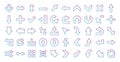 Arrow Pointer Vector Icon Set.Gradient outline icons style