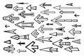 Arrow pointers hand-drawn vector sketch