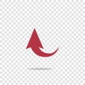 Arrow pointing down. Arrow vector icon on transparent background