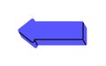 Arrow pointing left, back direction. Navigation pointer, UI design element for return, previous step. Interface icon showing