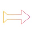 Arrow pointing right gradient style icon vector design