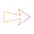 Arrow pointing right gradient style icon vector design