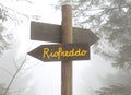 arrow pointing to the Italian resort called RIOFREDDO during a w