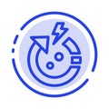 Arrow, Power, Save, World Blue Dotted Line Line Icon