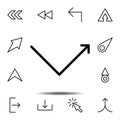 arrow, rebound icon. Simple thin line, outline vector element of Arrow icons set for UI and UX, website or mobile application