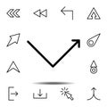 arrow, rebound icon. Simple thin line, outline vector element of Arrow icons set for UI and UX, website or mobile application