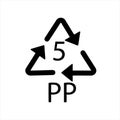 Arrow Recycling vector icon isolated flat, triangular recycling symbol, Recycle Sign Icon modern