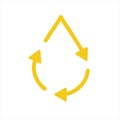 Arrow Recycling vector icon isolated flat, triangular recycling symbol, Recycle Sign Icon modern