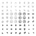 Arrow related web icons set grey on white Royalty Free Stock Photo