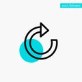 Arrow, Restore, Refresh turquoise highlight circle point Vector icon