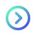 Arrow right button pixel perfect gradient linear ui icon Royalty Free Stock Photo