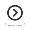 Arrow right button pixel perfect linear ui icon Royalty Free Stock Photo