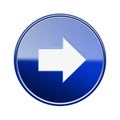 Arrow right icon glossy blue. Royalty Free Stock Photo