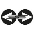 Arrow right left or next back icon. Vector illustration.