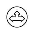 Arrow right, left and up icon. Simple line, outline vector elements of pointer icons for ui and ux, website or mobile Royalty Free Stock Photo