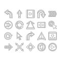 arrow right next sign up icons set vector Royalty Free Stock Photo