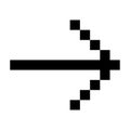 Arrow Right, Next step Icon Pixel Art Style Black