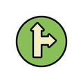 Arrow right and up icon. Simple color with outline vector elements of pointer icons for ui and ux, website or mobile application Royalty Free Stock Photo