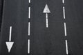 Arrow on road Indicative arrows on an asphalt road close up Royalty Free Stock Photo