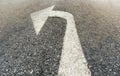 Arrow on the road and white colour Royalty Free Stock Photo
