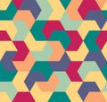 Colorful arrow mosaic seamless pattern. Endless tile background of geometric shapes. Royalty Free Stock Photo