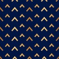 Arrow seamless pattern. Gold fence chevrons. Golden embroidery brackets background. Abstract geometric texture. Repeating pattern Royalty Free Stock Photo