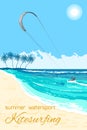 Kitesurfing summer watersport poster