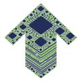Arrow-shaped design featuring a circuit board pattern. The arrow is oriented upward, Royalty Free Stock Photo