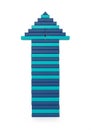 Arrow-shaped formation made from stacked blue and teal rectangular Royalty Free Stock Photo