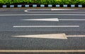 3 Arrow sign on asphalt surface Royalty Free Stock Photo