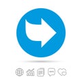 Arrow sign icon. Next button. Navigation symbol.