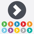 Arrow sign icon. Next button. Navigation symbol Royalty Free Stock Photo