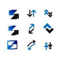 Arrow sign icon set