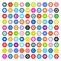 Arrow sign icon set on hexagon shapes Royalty Free Stock Photo