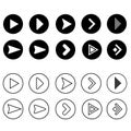 Arrow sign icon vector set. next illustration sign collection. website symbol.