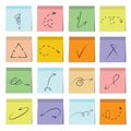 Arrow and sign icons sticky note paper Royalty Free Stock Photo